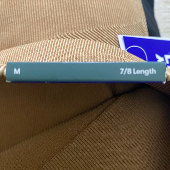 Women's High-Rise Ribbed Seamless
7/8 Leggings - JoyLab Tan Size M - Picture 5 of 6